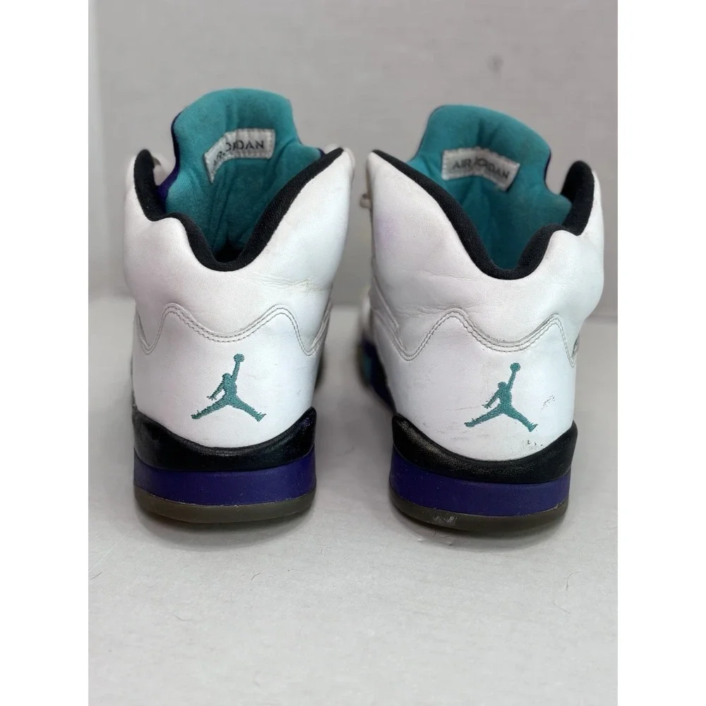 Nike Air Jordan 5‎ Retro Grape 2013 White Emerald Purple 136027-108 Men's 9.5
